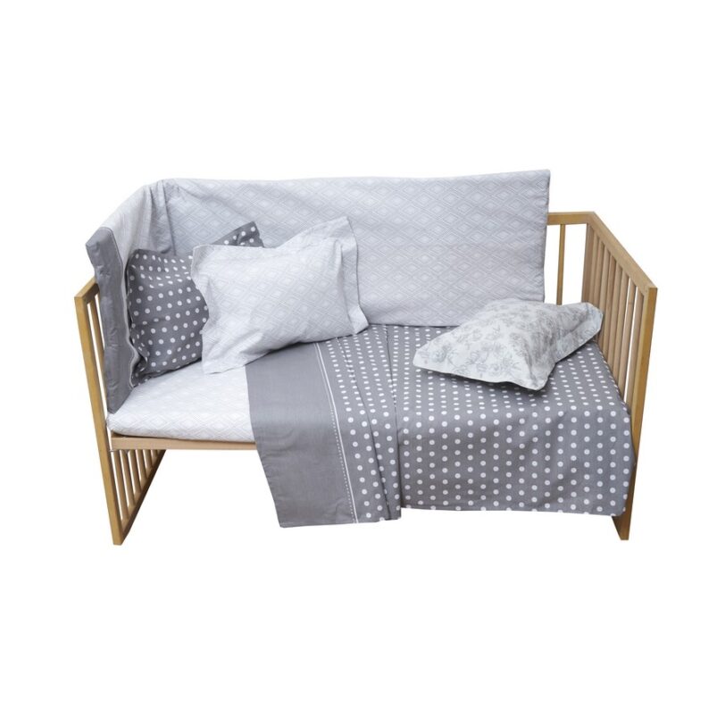 Σεντόνι Κούνιας 120x165 Baby Mix & Match 26 Γκρι - Image 3
