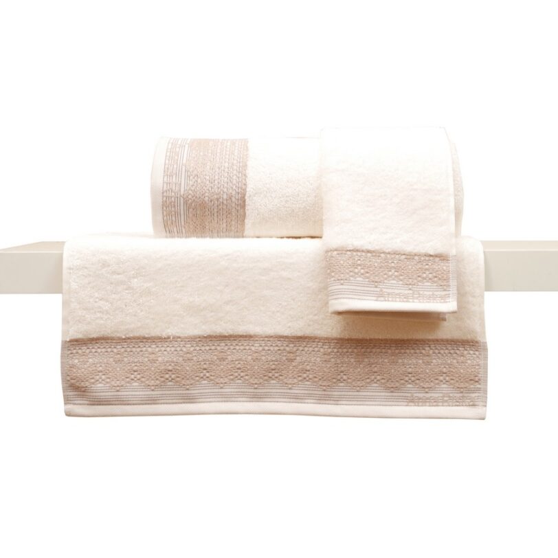 Σετ 3 Πετσέτες Χεριών 30x50 Συσκευασία Δώρου Karla 3 Ivory