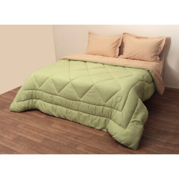 Πάπλωμα Δίχρωμο Μονό 160x240 Microfiber Πράσινο/Μπεζ