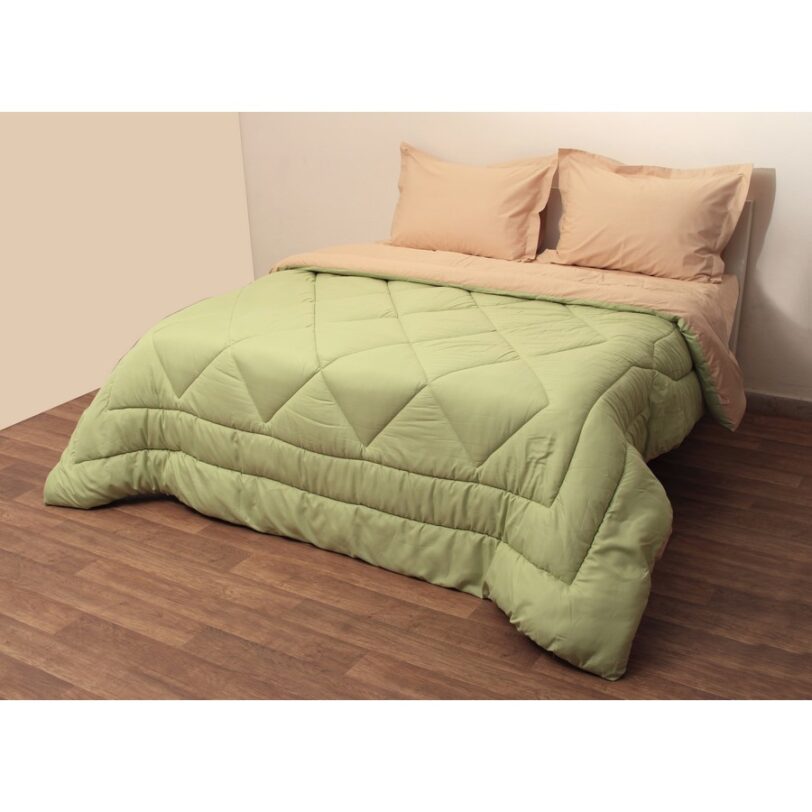 Πάπλωμα Δίχρωμο Μονό 160x240 Microfiber Πράσινο/Μπεζ