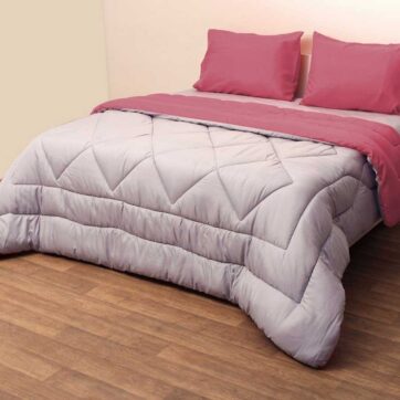 Πάπλωμα Δίχρωμο Υπέρδιπλο 220x240 Microfiber Φούξια/Γκρι