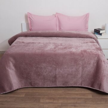 Κουβερτώριο Velvet Ημίδιπλο 160x220 Verona Blush Pink