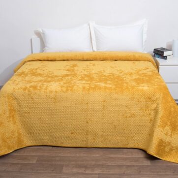 Κουβερτώριο Velvet Ημίδιπλο 160x220 Verona Mustard