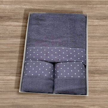 Σετ πετσέτες 2 τεμ/35X75 και 1 τεμ/70Χ140 Dots 04 navy blue