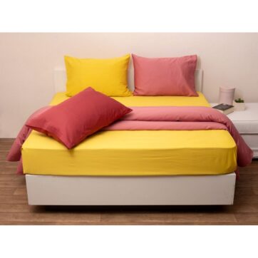 Σετ Σεντόνια Ημίδιπλα με Λαστιχο 100x200+25 Fashion 4 Yellow