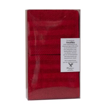 Σετ 3 Πετσέτες Χεριών 30x50 Συσκευασία Δώρου Spa 7 Red