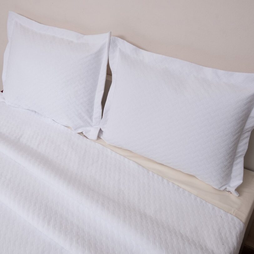Κουβέρτα Polycotton Ημίδιπλη 170x260 Δήλος Λευκό - Image 2