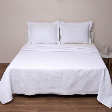 Κουβέρτα Polycotton Ημίδιπλη 170x260 Δήλος Λευκό