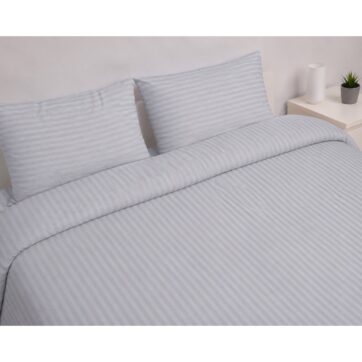 Πάπλωμα Μονό 160x240 Polycotton Σατέν ριγέ 850 Γκρι