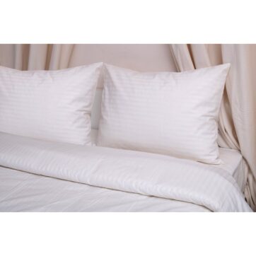 Σεντόνι Ημίδιπλο 180x270 Polycotton Σατέν ριγέ 850 Εκρού
