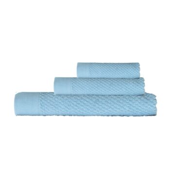 Σετ 3 Τεμ Πετσέτες 30x50, 50x90, 70x140 Casual Σιέλ σε Απλή Συσκευασία
