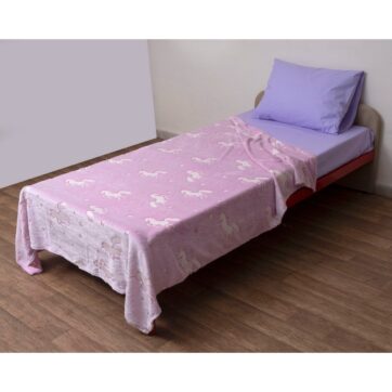 Κουβέρτα Φωσφοριζέ Flannel Fleece Μονή 150x200 Ροζαλία